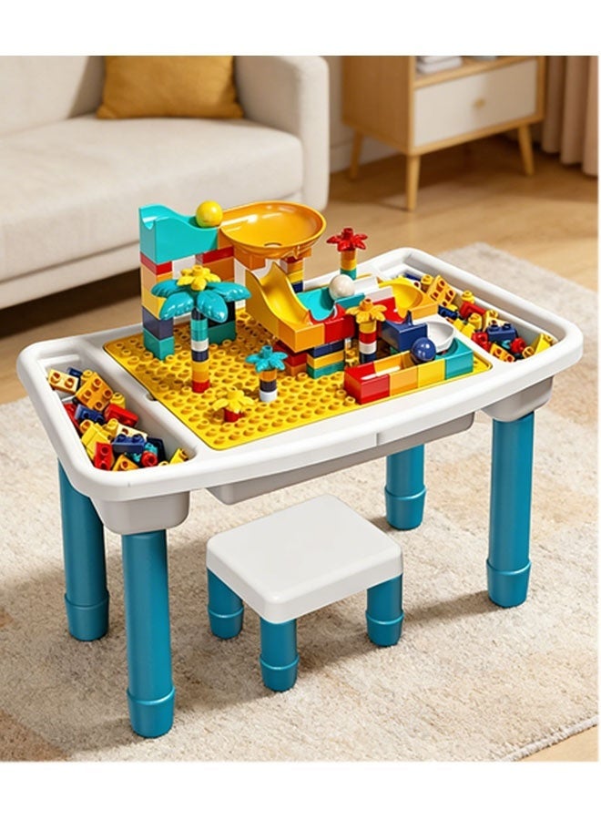 Toyzey Children's building table, convertible into a children's learning table and chair set, 5-in-1 multi-functional play table set with storage, includes 1 chair and 108 compatible large building blocks, suitable for children aged 2 and up - Image 3